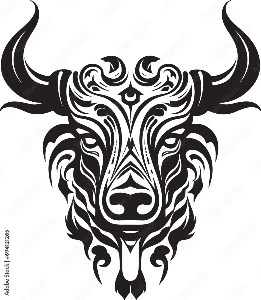 HornCraft Artistic Bull Icon TaurusGraffix Precision Bull Emblem HornCraft Artistic Bull Icon TaurusGraffix Precision Bull Emblem