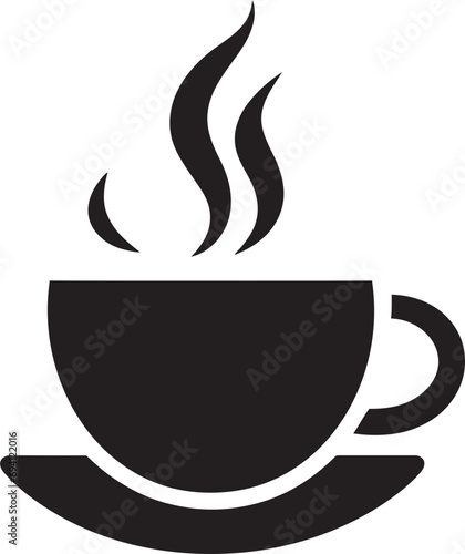 AromaAura Precision Vectorized Coffee Cup Icon CuppaCraft Sleek Coffee Cup Emblem