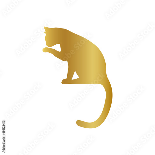 golden silhouette of a cat