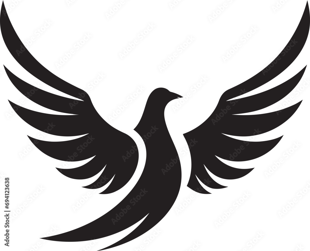 Obraz premium GracefulGlideGraffix Dynamic Dove Symbol QuackCraft Dynamic Duck Vector Emblem
