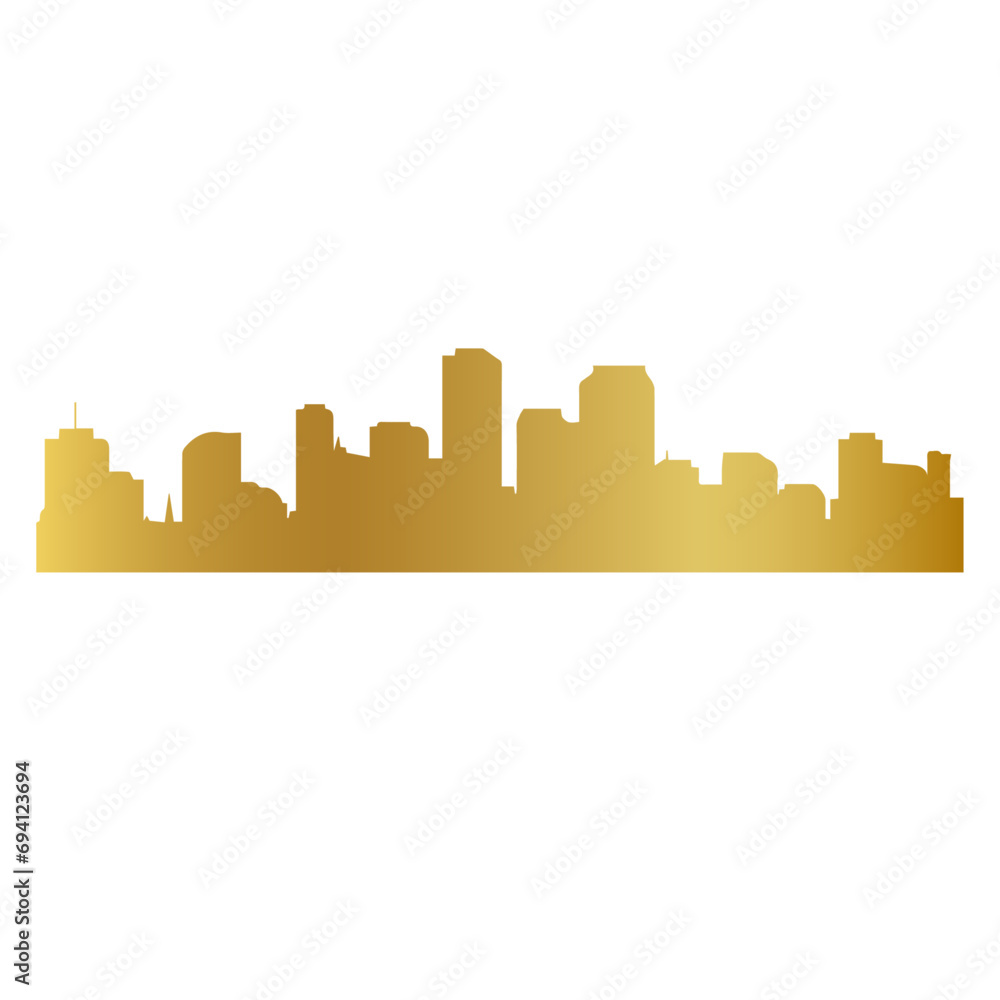 gold city skyline illustration