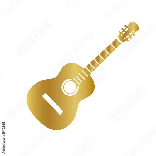 Guitar - gold vector icon