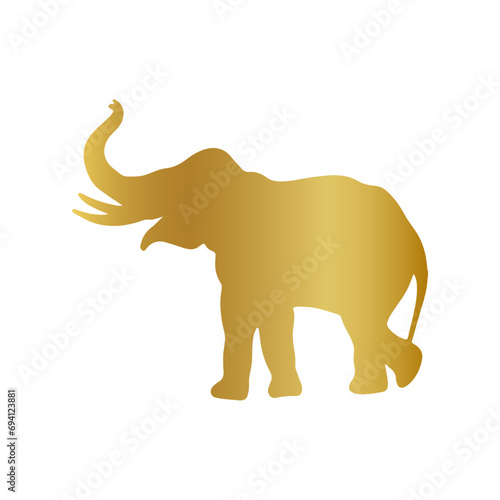 golden elephant silhouette vector, gold elephant sign, golden elephant vector photo