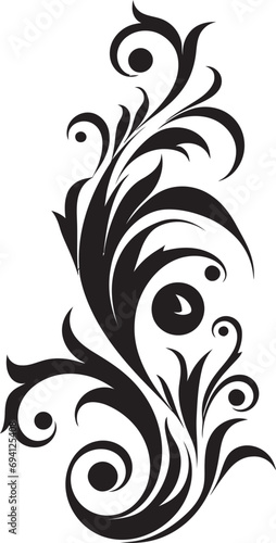 Petals Reverie Floral Icon Design Whispering Symphony Vector Floral Emblem