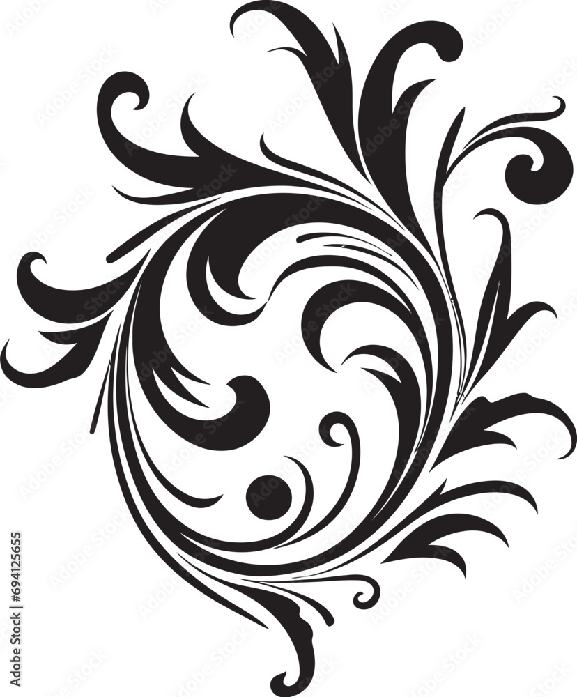 Fototapeta premium Whispering Gardens Vector Floral Emblem Blossom Reverie Decorative Emblem Design