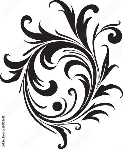 Whispering Gardens Vector Floral Emblem Blossom Reverie Decorative Emblem Design