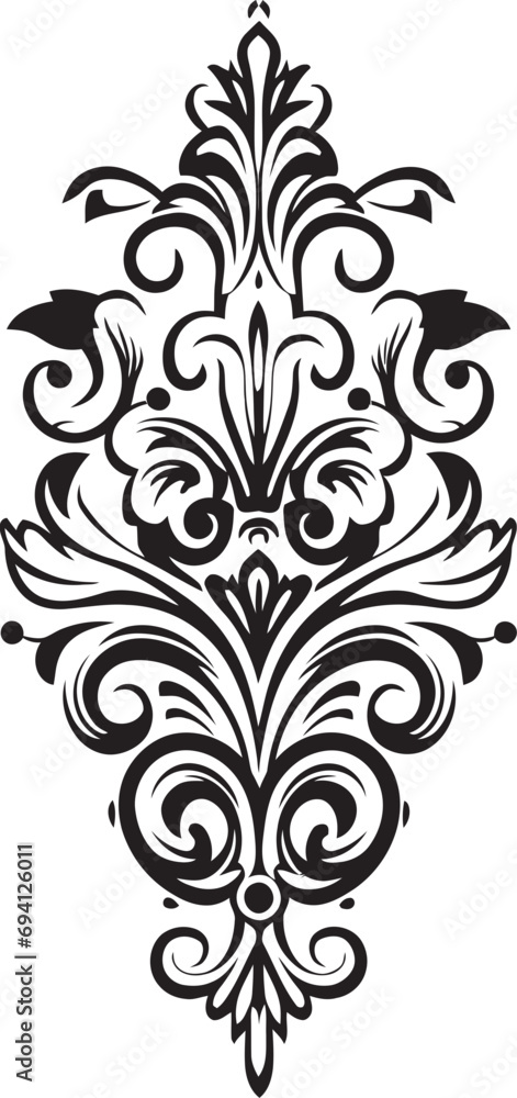 Ornate Decorative Element Logo Icon Blossom Artistry Vector Logo Icon