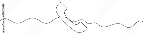 Continuous editable line drawing of handset. Single line sun hat icon.