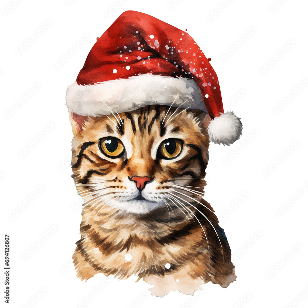 Bengal wearing a santa hat Bengal wearing a santa hat