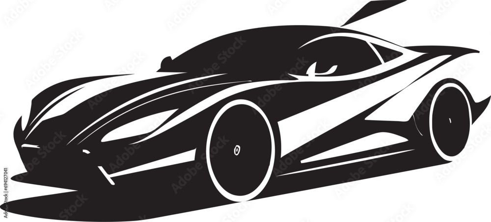 Modern Velocity Iconic Sports Car Design Sleek Sports Car Fusion Logo Vector Icon
