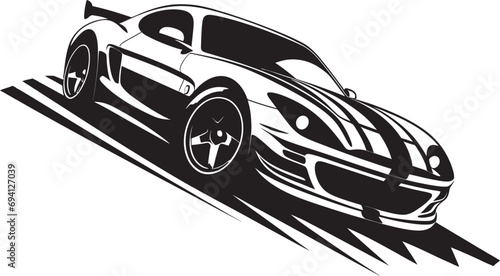 Sleek Sports Car Fusion Logo Vector Icon Racing Elegance Modern Car Emblem