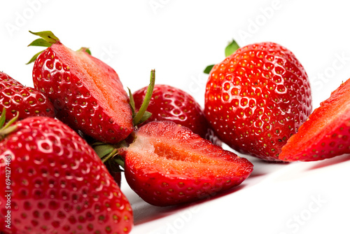 Fresh red strawberries on a white background, background with strawberries