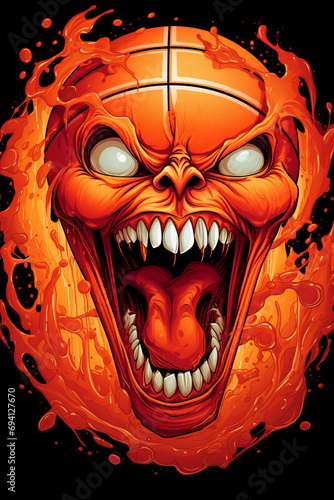 Funny basketball cartoon style design