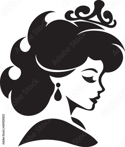 Fotografie Regal Heiress Unveiled Iconic Logo Design Crowned Essence Logo Icon Vector