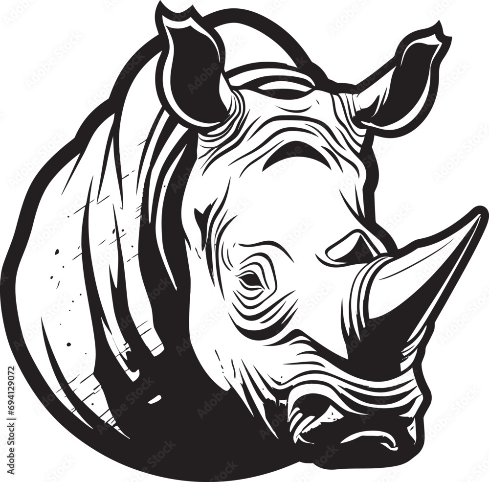 Rhinos Majesty Iconic Emblem Design Horned Dominance Logo Vector Icon Rhinos Majesty Iconic Emblem Design Horned Dominance Logo Vector Icon
