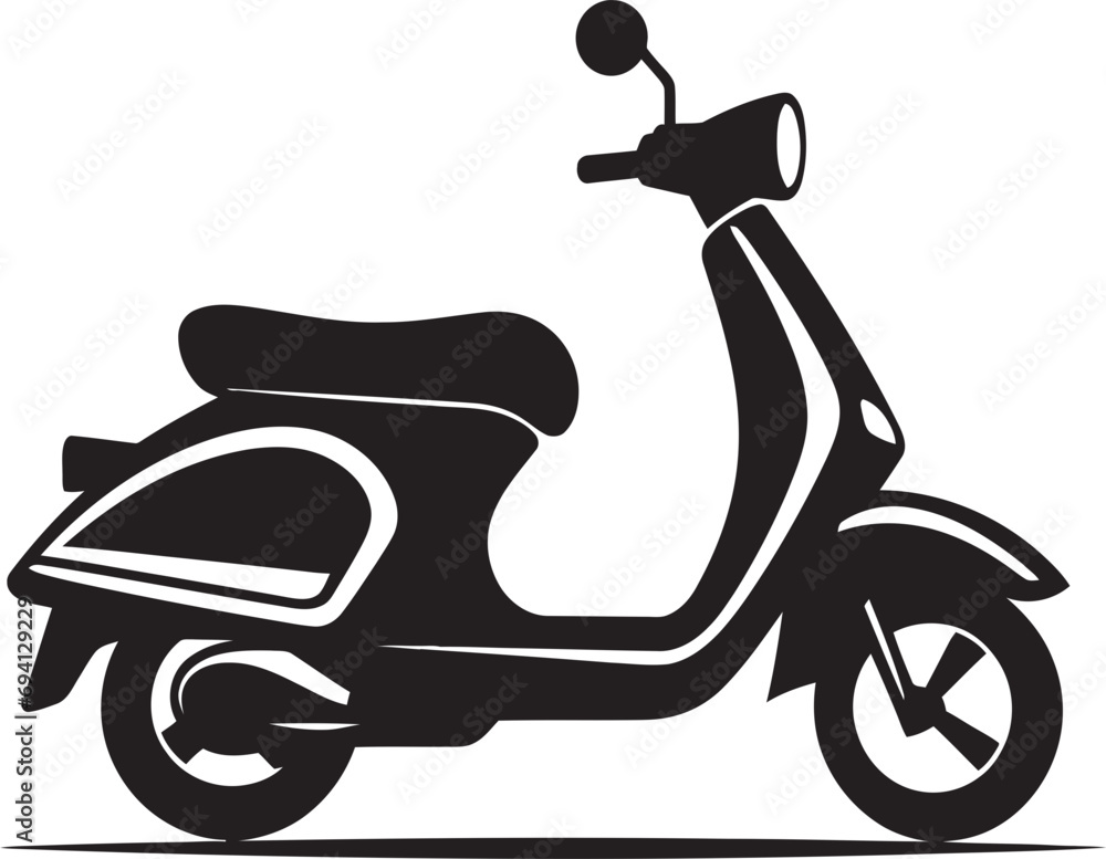 Scooter Sleekness Unveiled Vector Logo Icon Swift Urban Rollout Charisma Logo Iconic Emblem