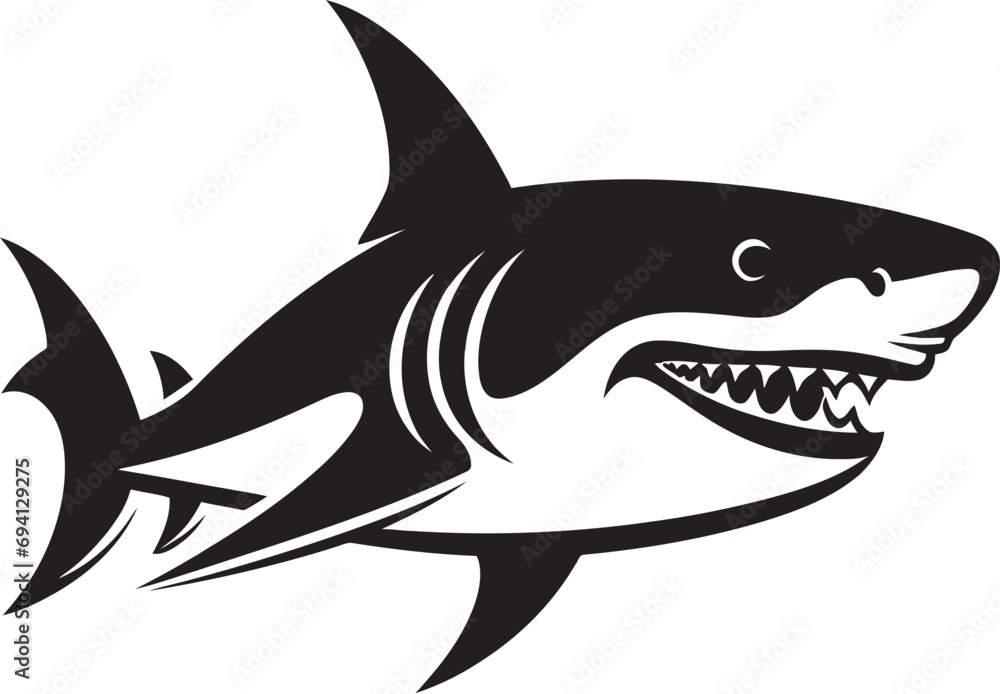 Marine Hunter Logo Vector Icon Powerful Predator Shark Icon Design Marine Hunter Logo Vector Icon Powerful Predator Shark Icon Design