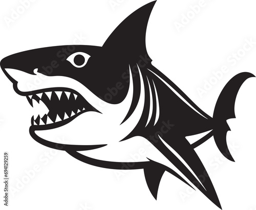 Sharks Menace Iconic Logo Emblem Coastal Apex Shark Vector Icon