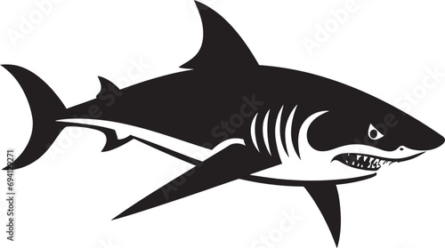 Powerful Predator Shark Icon Design Abyssal Ruler Vector Logo Emblem