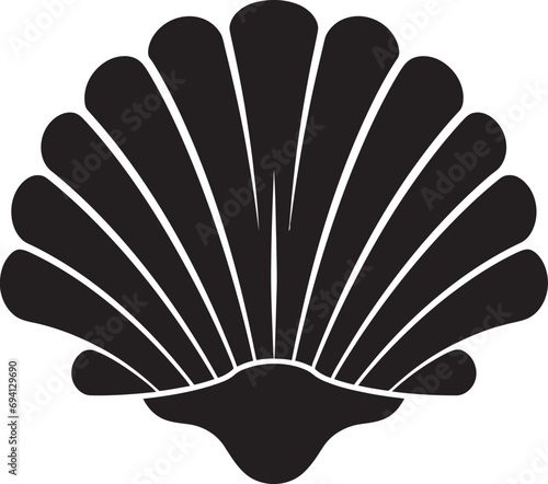 Seashell Splendor Unveiled Iconic Logo Emblem Aquatic Adornments Illuminated Logo Vector Design