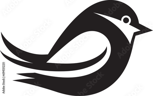 Melodic Momentum Sparrow Icon Fluttering Fantasia Sparrow Emblem Design