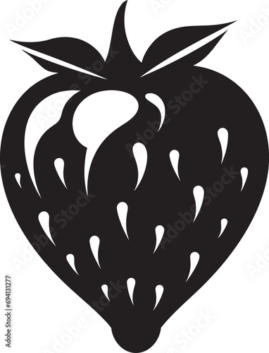 Ripe Rapture Strawberry Emblem Berry Bold Strawberry Logo Icon
