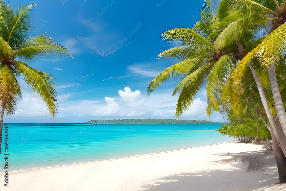 beach with coconut trees