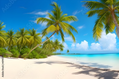 beach with palm trees