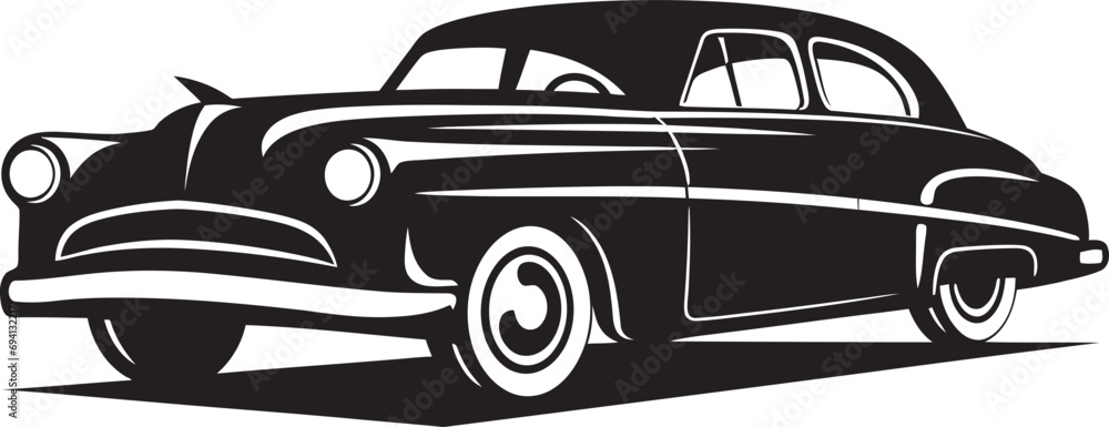 Classic Journey Car Emblem Design Old School Drive Vintage Automobile Icon