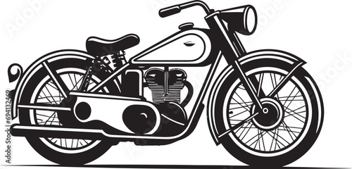 Classic Journey Motorbike Emblem Design Old School Drive Vintage Bike Icon