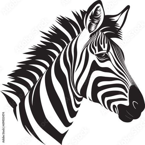 Zebra Mirage Vector Logo Emblem Striped Elegance Zebra Icon Mark