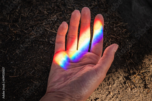 Rainbow hand,