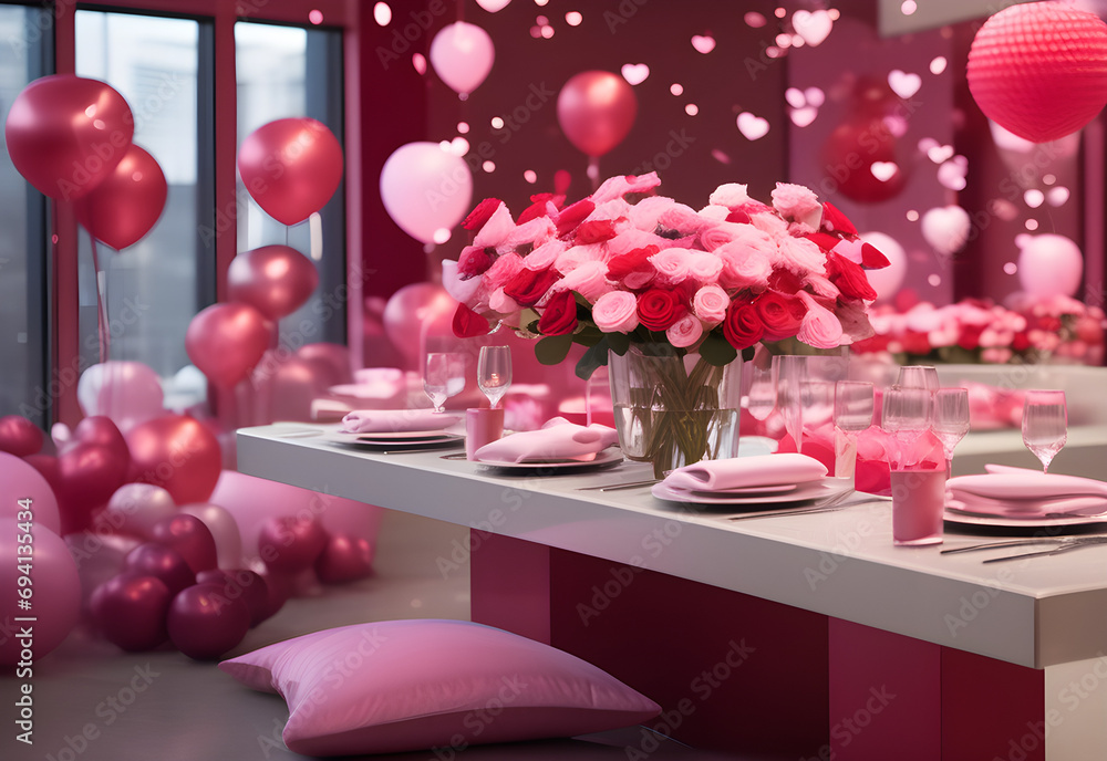 Valentine day restaurant decorations