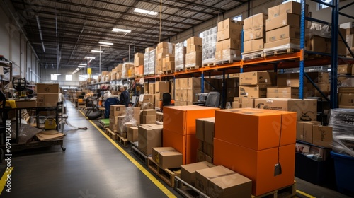 Operational Warehouse with Dense Shelves - AI Generated © ArquitecAi
