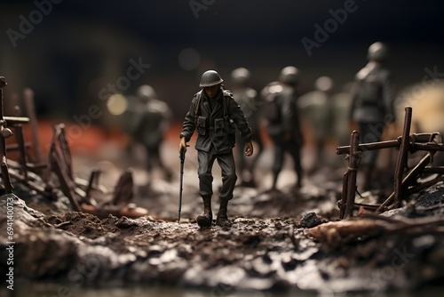 miniature soldiers on the battlefield photo