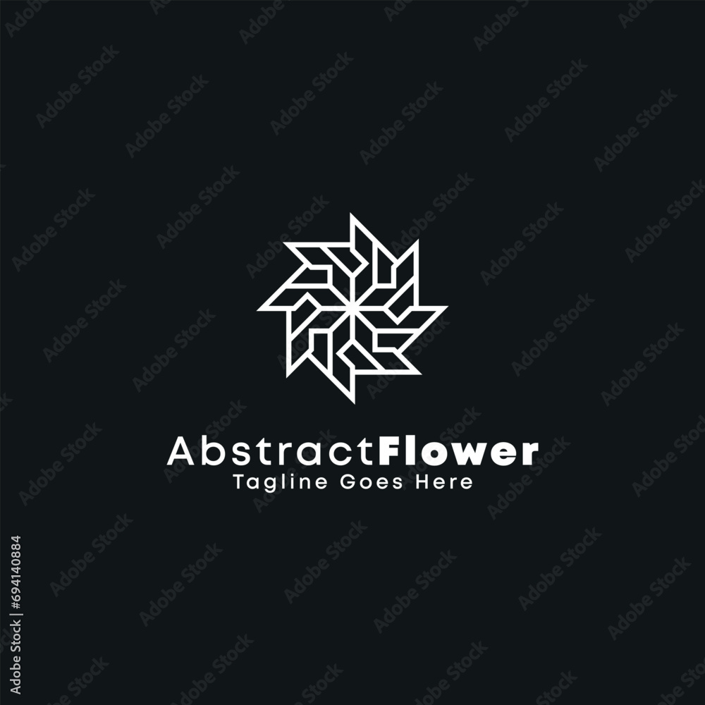 Vector Abstract Flower Logo Design or Iconic Symbol Vector Abstract Flower Logo Design or Iconic Symbol