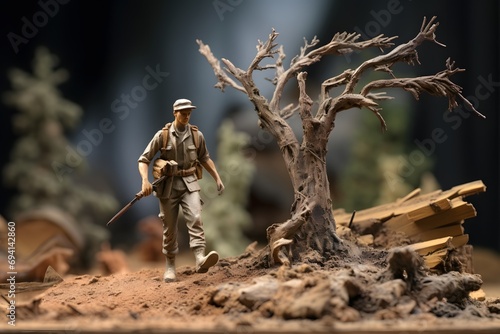 miniature soldiers on the battlefield