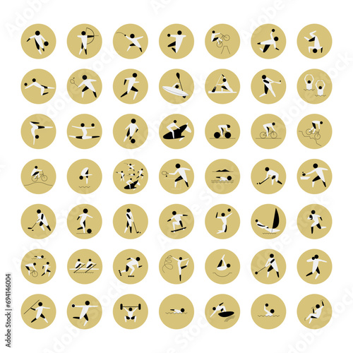 Set of icons. Summer competitions.