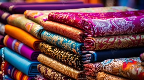 colorful scarves for sale in a market