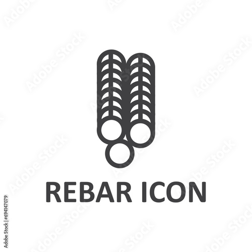 rebar concrete construction icon design vector for business building and architecture idea