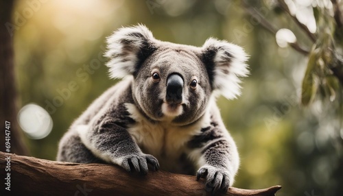 Curious Koala Perched in a Tree photo