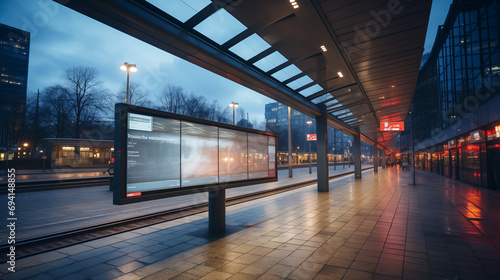 Blank billboard screen in a public place.A large outdoor advertising structure.Can be used for news, video, opinion, reviews, events, ads.