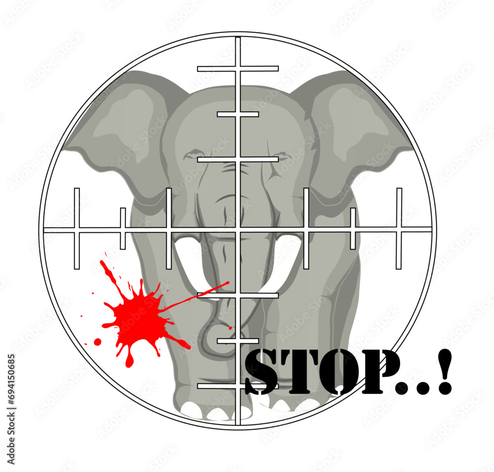 Obraz premium Illustration of stopping hunting elephants