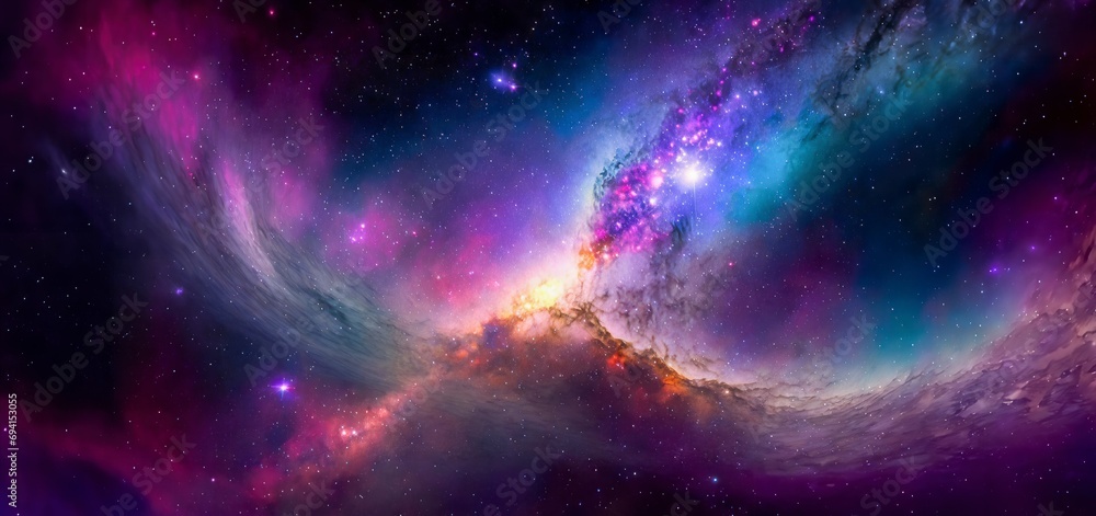 Obraz premium Galactic Majesty: A Luminous Nebula Canvas - Ultra High-Resolution Abstract Background