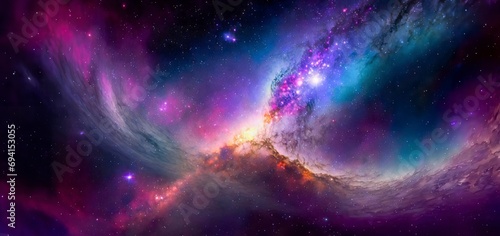 Galactic Majesty: A Luminous Nebula Canvas - Ultra High-Resolution Abstract Background