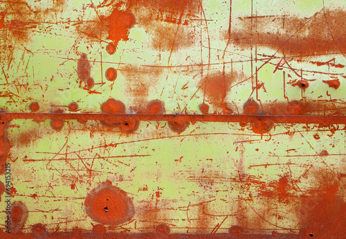 Old paint rusty metal texture with line
