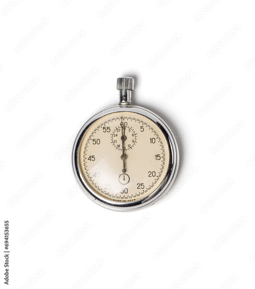 Old stopwatch on white background Old stopwatch on white background