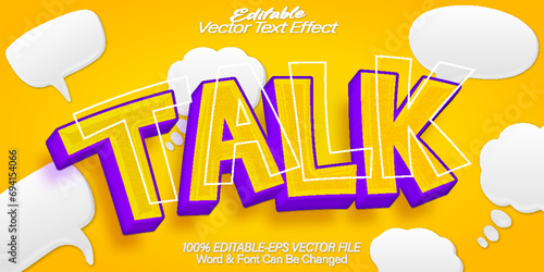 Talk Vector Text Effect Editable Alphabet Chat Cartoon Comic  Social