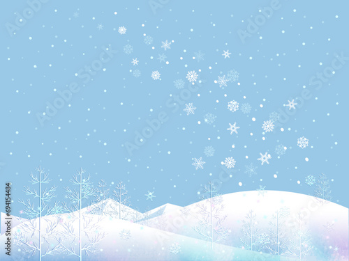 雪が降る背景イラスト