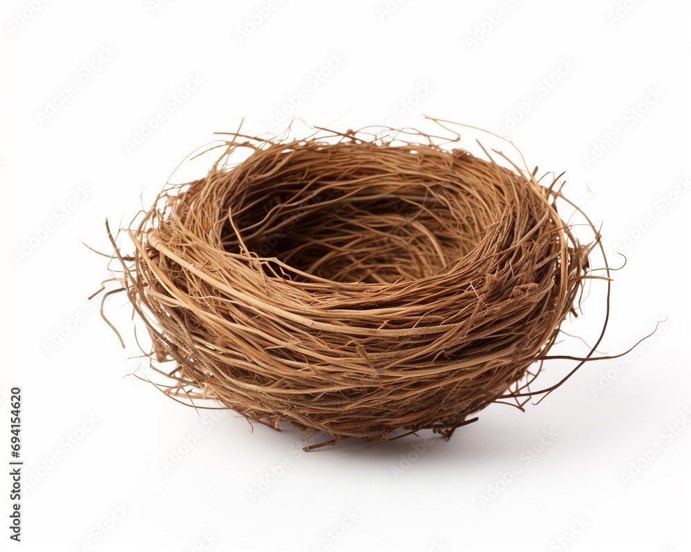 Empty bird nest isolated on white background Empty bird nest isolated on white background